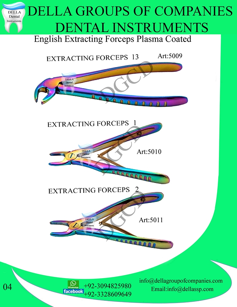 English Extracting Forceps Plasma Coated